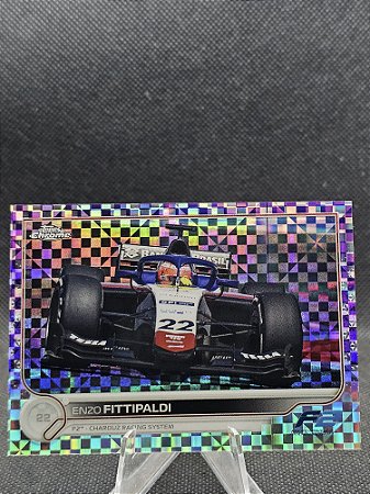 Topps Chrome F1 Formula 1 Purple Checker Flag 2022 ENZO FITTIPALDI #/199