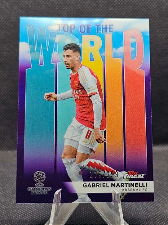 Topps Finest UEFA Top Of The World Purple 2023-24 GABRIEL MARTINELLI #/299