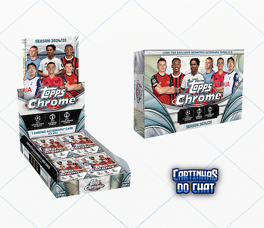 [Break 2236] Topps Chrome UEFA 24/25 - 1x Breakers Delight + 1x Hobby Box - 3 Autos Garantidos - Escolha seu time