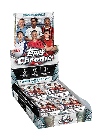 [Break 2290] Topps Chrome UEFA 24/25 - 1x Hobby Box - 1 Auto Garantidos - Escolha seu time