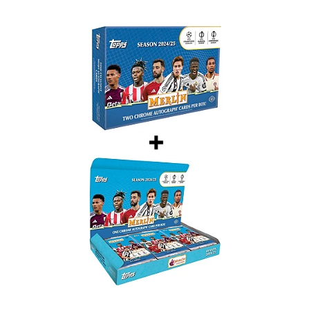 [Break 2459] Topps Merlin 2024-25 -1 Hobby Box + 1 Breakers Delight - 3 Autos - escolha seu time