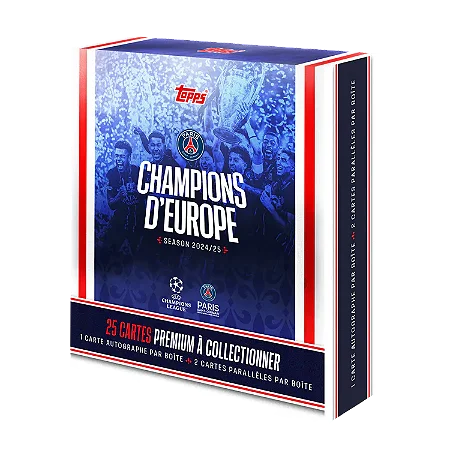 [Break 2466] Paris Saint-Germain: Champions d’Europe 2025 - Hobby Box - Auto Garantido! Escolha seu jogador