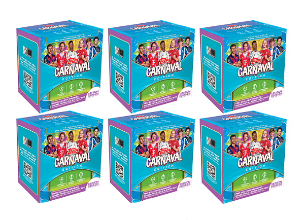 [Break 2482] Topps Carnaval 2025-26 Half Case Break - 6 caixas - 24 Numeradas garantidos + 4 autos esperados! Escolha seu time com lote base