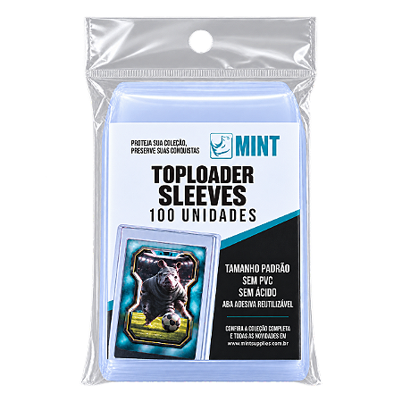 Toploader Sleeves MINT - 81 x 103 mm + aba - Pacote com 100