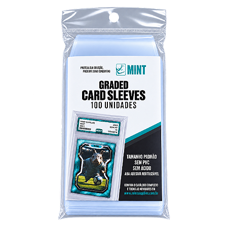 Graded Card Sleeves MINT - 86 x 139 mm + aba - Pacote com 100
