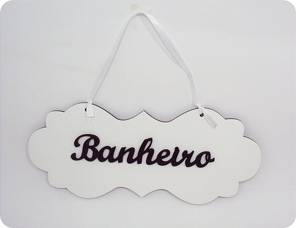 Placa Branca Lisa para Porta de Banheiro