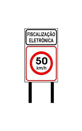 Placa de sinalização HO Fiscalização eletr. - 50 km/h