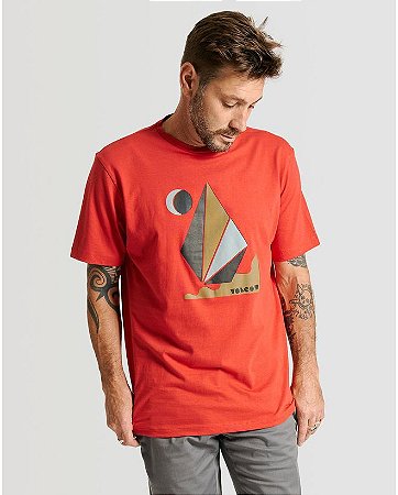 Camiseta Volcom Skeg Vermelha