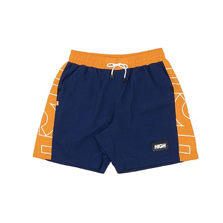 Shorts Crop High Orange/Navy