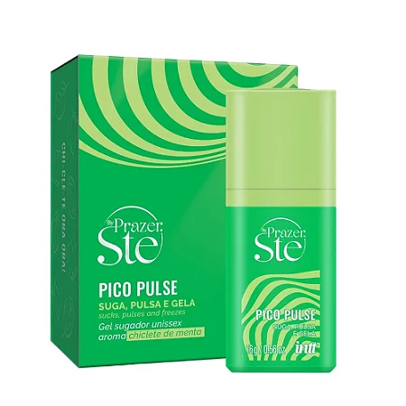 Pico Pulse Chiclete de Menta INTT Gel Excitante Pulsa Suga Vibra Sensação Refrescante 16g
