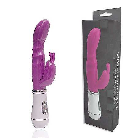 Vibrador Ponto G Com Estimulador Recarregável Roxo