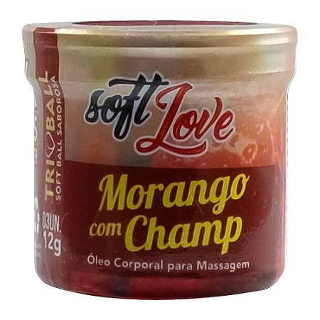 Bolinha Tri Ball Beijável Morango com Champanhe Soft Love