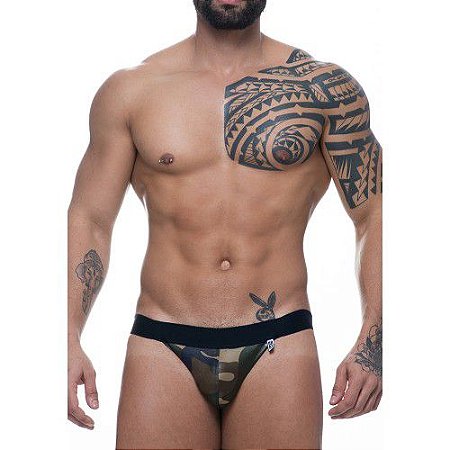 Cueca Jockstrap Cirre Camuflada