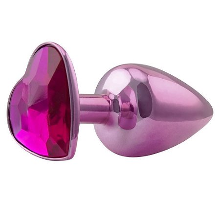 Plug Anal Rosa Com Pedra Coração Hard