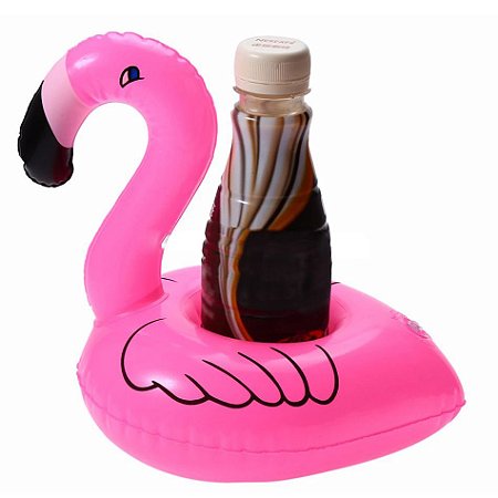 Porta Copo Inflavel Bóia Flamingo Cor Rosa