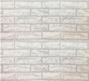 Papel de parede tijolo branco com cinza rolo de 5 metros por 45cm adesivado