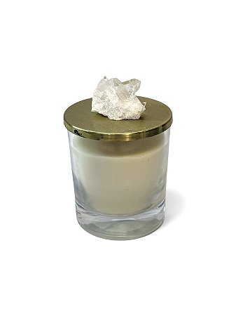 Vela Aromática com Drusa de Cristal