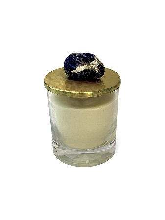 Vela Aromática com Sodalita Polida