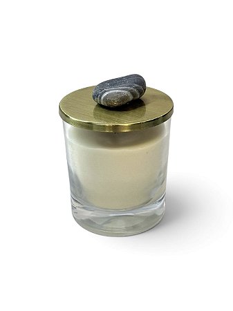 Vela Aromática com Ágata Cinza Polida