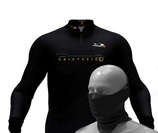 Combo - Camisa de Pesca Presa Viva Caiaqueiro + Tube Neck - Preta