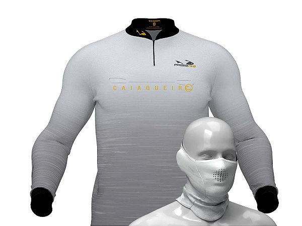 Combo - Camisa de Pesca Presa  Viva Caiaqueiro + Tube Neck  Branca