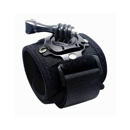 Suporte para Pulso Em Nylon, Neoprene e Velcro Com Base Giratória 360 Graus Para Gopro, SJCam e Similares