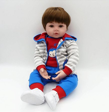 Boneco Realista Menino Bebê Reborn 47 cm - Baby Boy