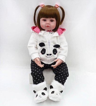 Boneca Realista Bebê Reborn 48 cm - Panda