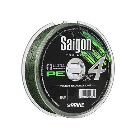 Linha Multifilamento Marine Saigon 4x Super PE-100% Verde 100m (Unidade)