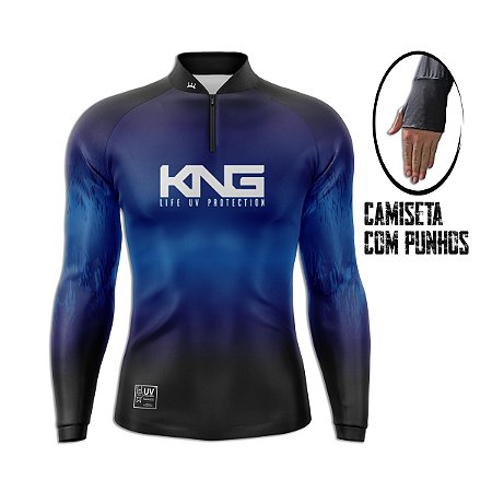 Camiseta Pesca King Manga Longa KNG-03 com Proteção UV+