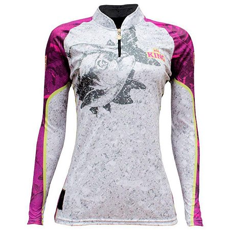 Camiseta Pesca King Feminina Baby Look KFF-611 com Proteção UV+
