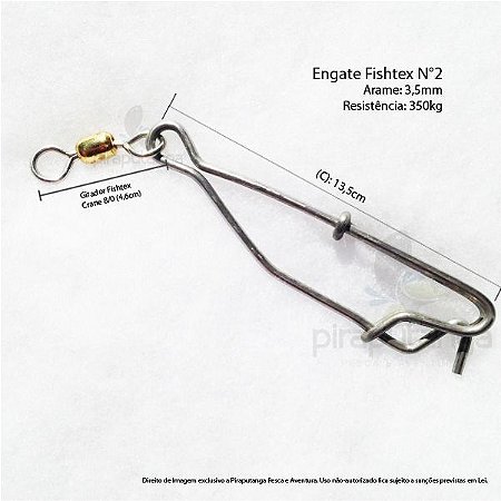 Engate Rápido Inox com Girador Fishtex N°2 770lbs