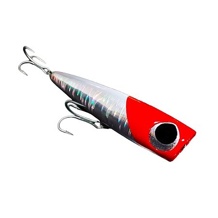 Isca Artificial Borboleta Popper Barracudinha, Cor 02H (Cabeça Vermelha)