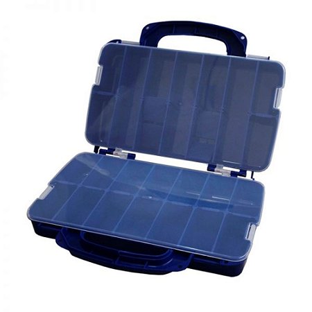 Estojo Duplo Maleta Pesca HI 28 Divisões 34x25x9cm (ED-28) Azul