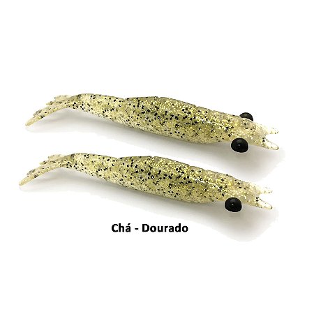 Isca Artificial Camarão Monster3x Big M 12cm, Chá Dourado