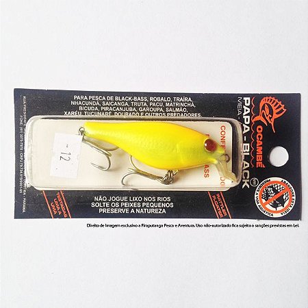 Isca Artificial Papa Black Ocambé, Cor 12 (Amarela)