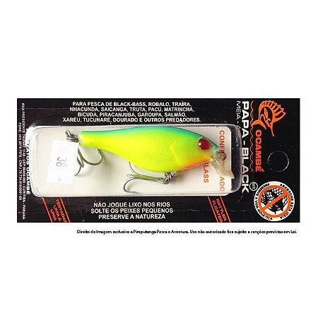 Isca Artificial Papa Black Ocambé, Cor 38 (Papagaio)