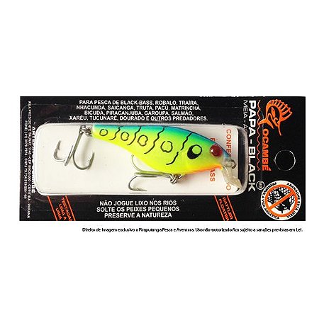 Isca Artificial Papa Black Ocambé, Cor 38L (Papagaio)