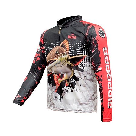 Camiseta Pesca Infantil King Manga Longa KFF-602 com Proteção UV+
