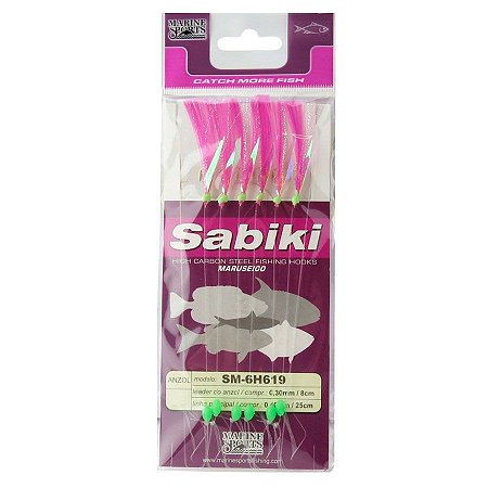 Anzol Marine Sports Sabiki (SM-6H619) Nº16 - Rosa