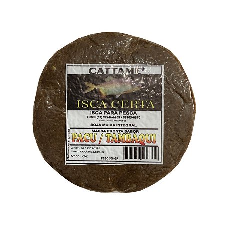 Massa Pronta Pesca Cattame Pacu Tambaqui Tablete 500g