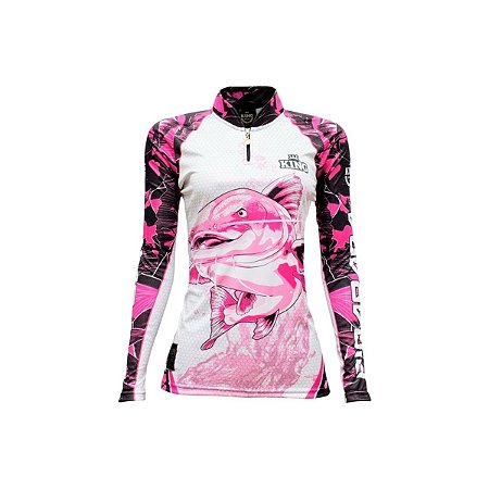 Camiseta Pesca King Feminina Baby Look KFF-603 com Proteção UV+