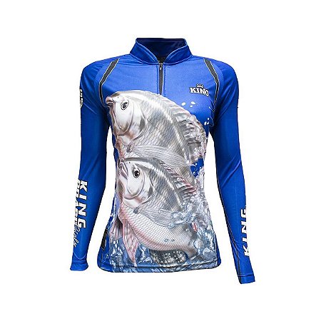 Camiseta Pesca King Feminina Baby Look KFF-655 com Proteção UV+