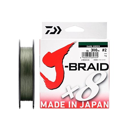 Linha Multifilamento Daiwa J-Braid 8x Verde 300m