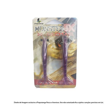 Isca Artificial Camarão Monster3x X-Move 12cm, Cor: Purple