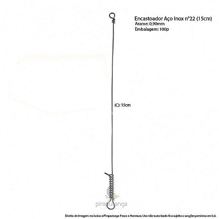 Encastoador Pesca Empate Inox Rígido com Mola Nº22 (15cm) 100p