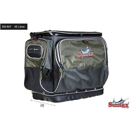Bolsa Sumax SM-807, 11 Bolsos, 8 Estojos para Iscas