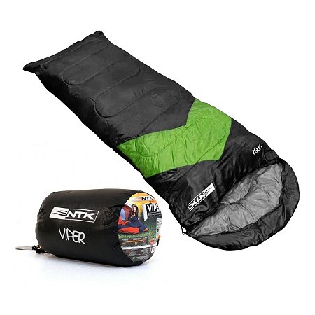 Saco de Dormir Nautika Viper Misto Solteiro 5°C à 12°C Preto/Verde