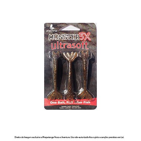 Isca Artificial Camarão Monster3x Ultrasoft 9cm, Coca-Cola
