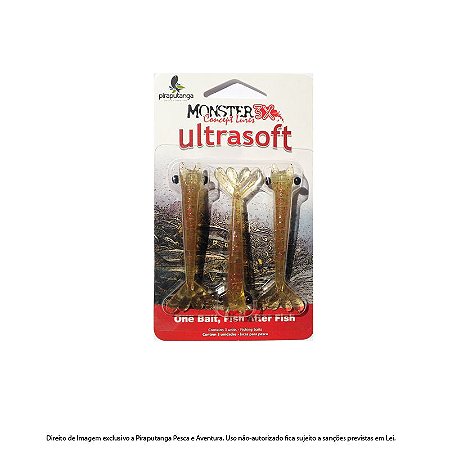 Isca Artificial Camarão Monster3x Ultrasoft 9cm, Red Chá
